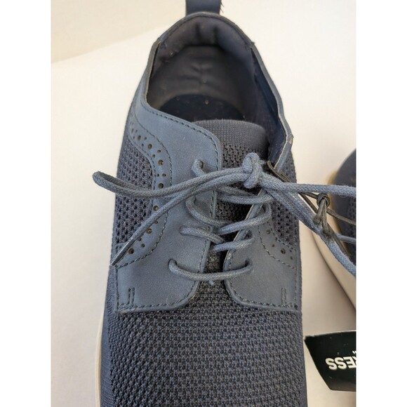 NEW Express Mens Size 12 Fabric Dress Sneakers Oxford Shoes Navy Blue Derby - Picture 7 of 16